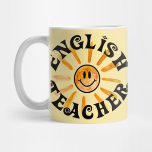 Groovy English Teacher Happy Face Sunshine Gift Mug